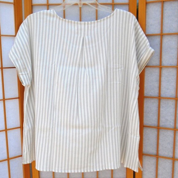 FRESH PRODUCE Avila Stripe Short Sleeve Top *OVERSIZED* Relaxed cotton blend - Picture 6 of 7
